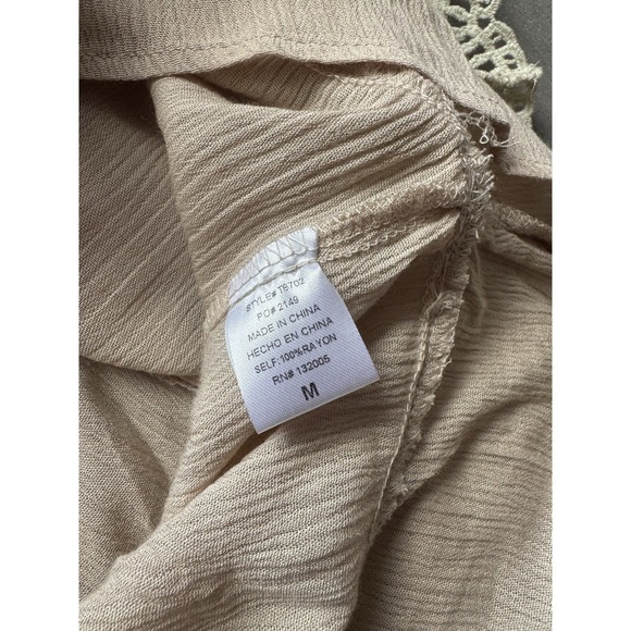 Entro Boho Lace Tunic Blouse Medium Cottagecore Peasant Romantic Top - Picture 6 of 8